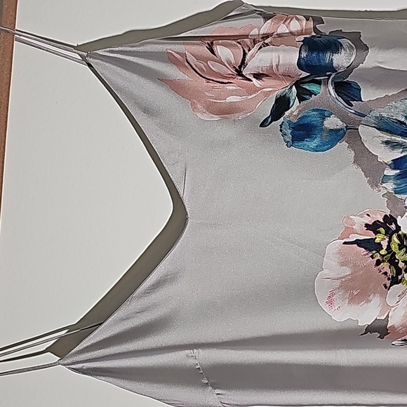Zara slip dress. Called water color. Gray with large flowers. Size small. - Picture 2 of 11